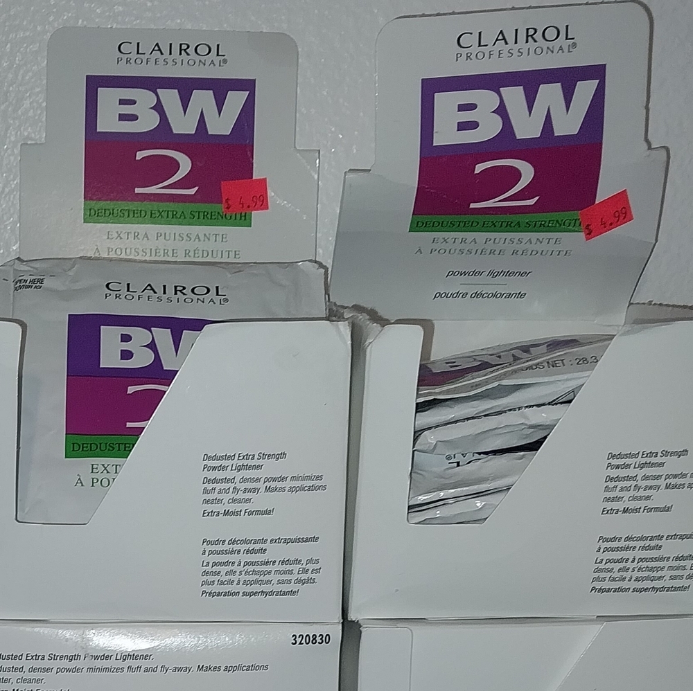 Boxes Of 12 Packs Clairol Professional BW2 Hair Lightener - White